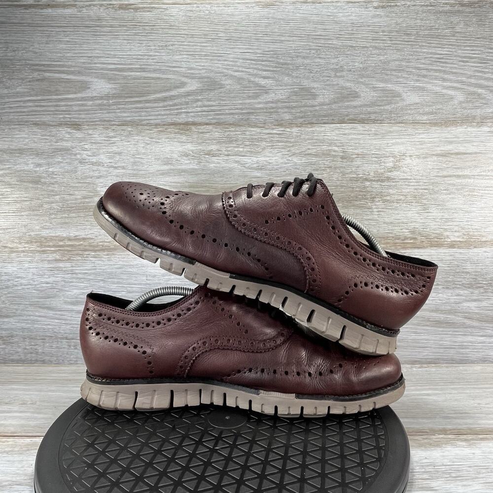 Cole Haan Men’s ZEROGRAND Brown Leather Wingtip Oxfords Size 10.5 - Picture 10 of 11